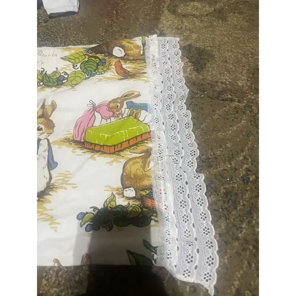 Vintage RABBIT‎ Pillow With Lace On Edge Handmade